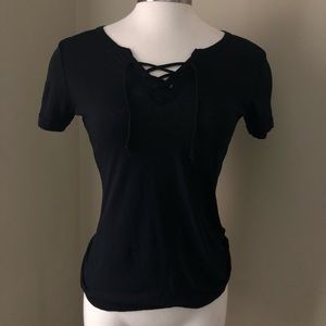 Rue 21 black tied v neck NEW WITH TAGS